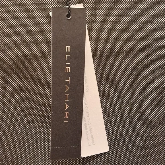 Elie Tahari Mila Black & Grey Short Sleeve Pencil Dress With Point Zipper - Picture 8 of 9